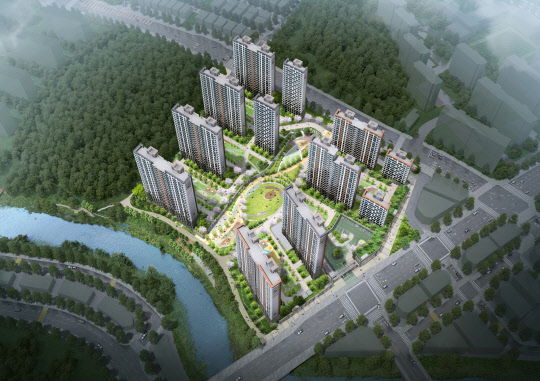 한라가 이달 분양하는 계룡 한라비발디 더 센트럴 조감도.<한라 제공>